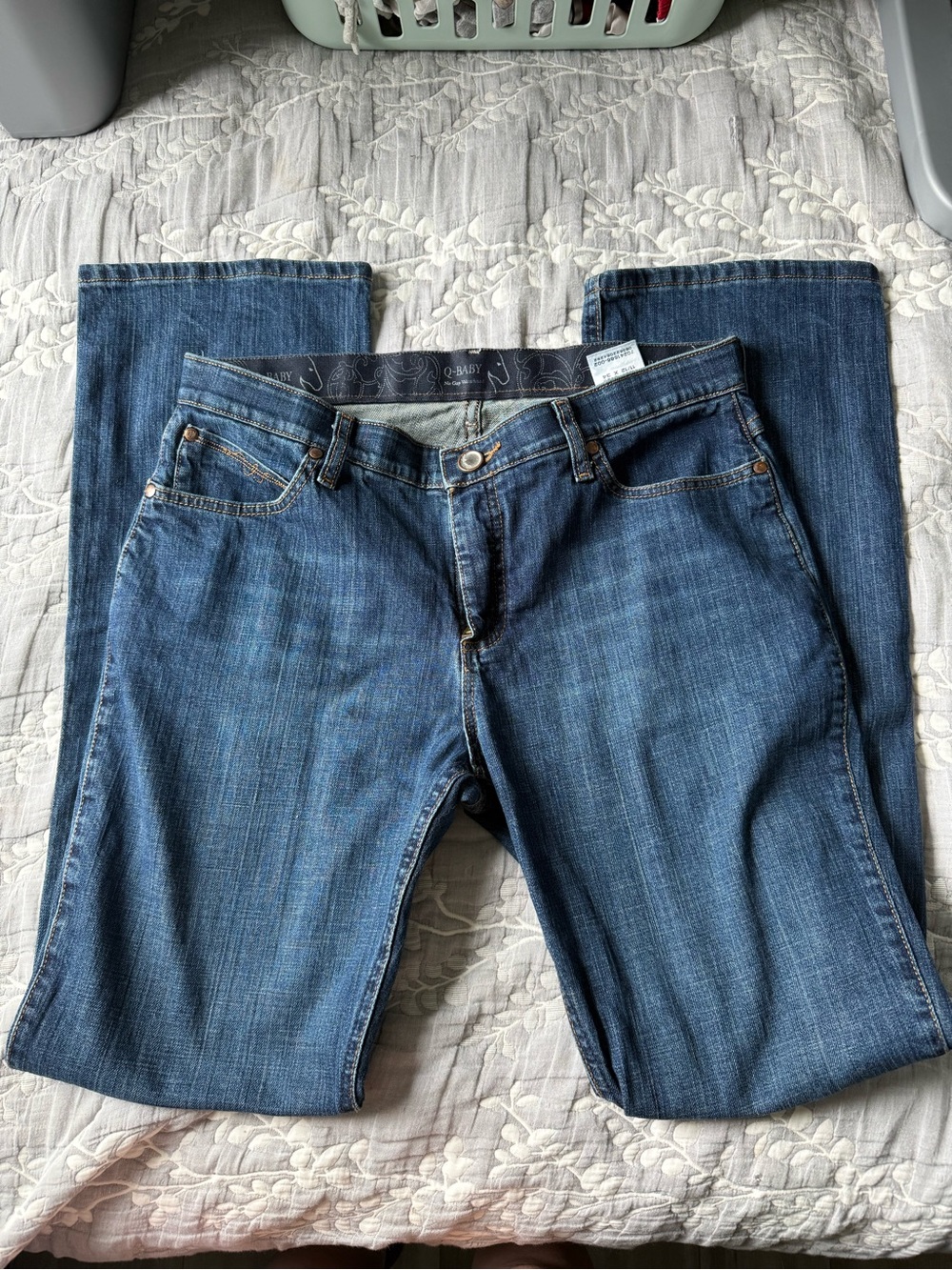 Wrangler Q-Baby No Gap Waistband Womens Jeans Size 11/12x34